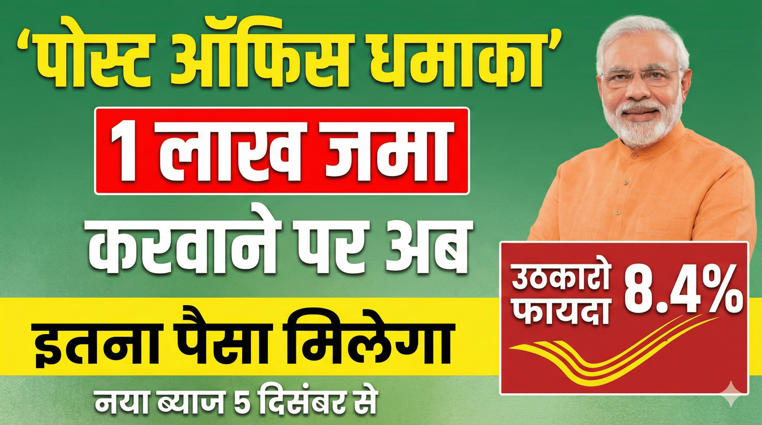 Post Office Best Scheme 1 लाख जमा करवाने पर अब इतना मिलेगा नई ब्याज दर 5 दिसंबर से लागू